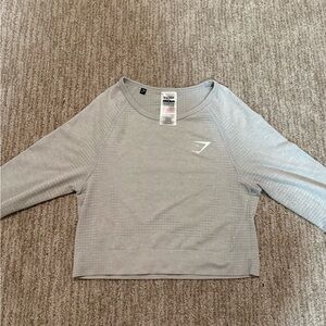 Gymshark Crop Top Light Grey long sleeve